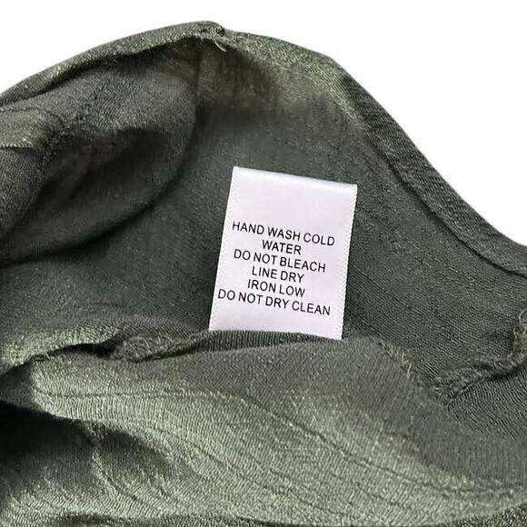 Fashion Nova Blouse Women's Sz L Olive Green Hi-Lo Hem Tank Top Lightweight - Picture 10 of 13